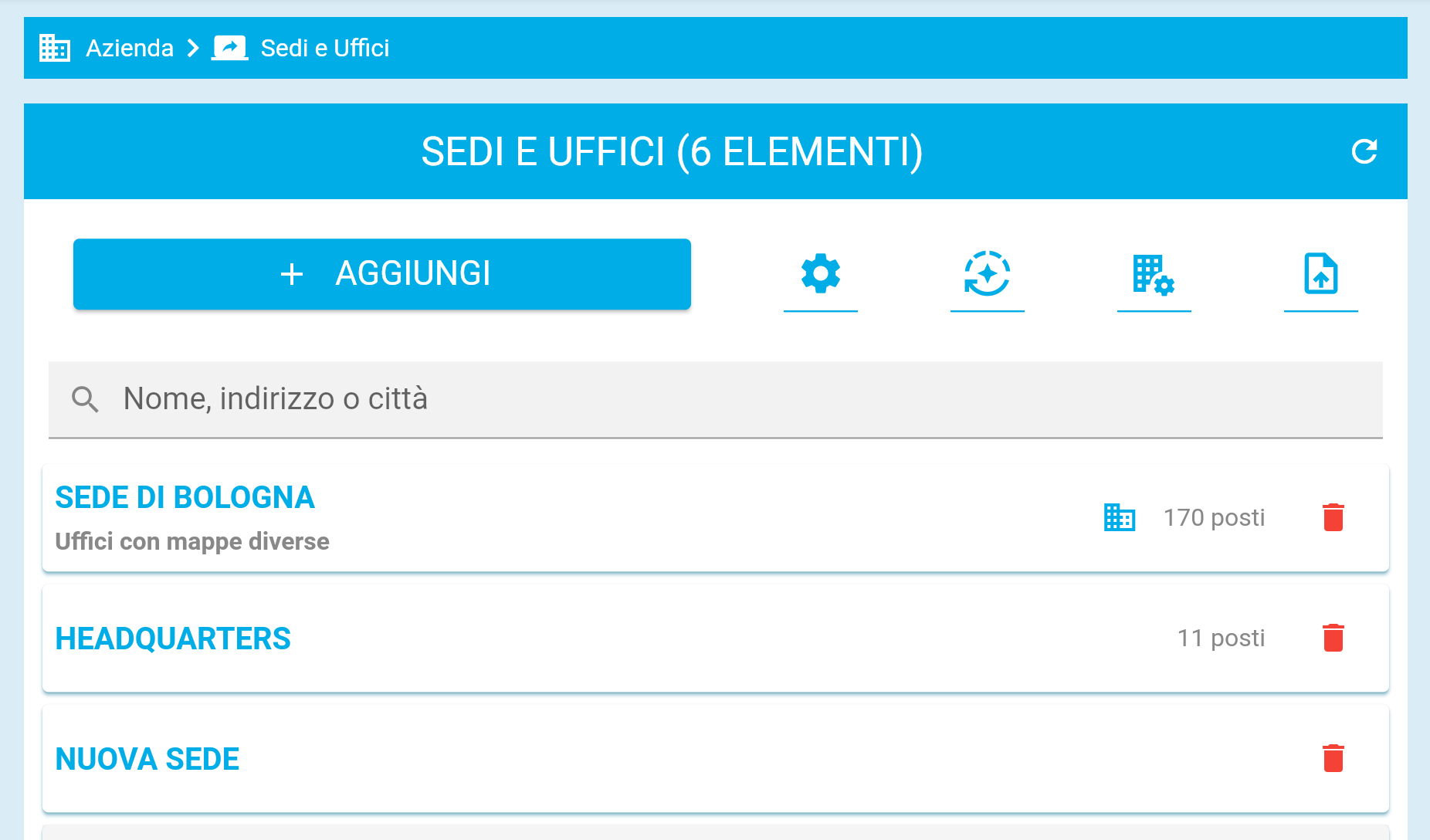 Modifica di una sede in EasyHour